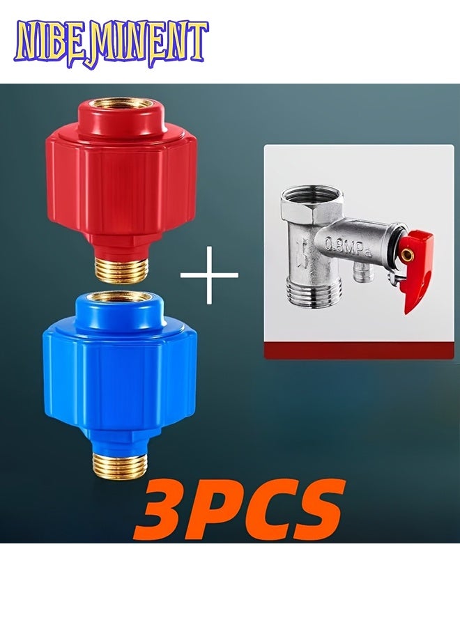 NIBEMINENT 3pcs Household Electric Water Heater Universal Type Insulation Wall Copper Connector Large Flow Anti-Electric Shock Safety Anti-Electric Wall Leakage Proof, Safer Bathing - Image 1